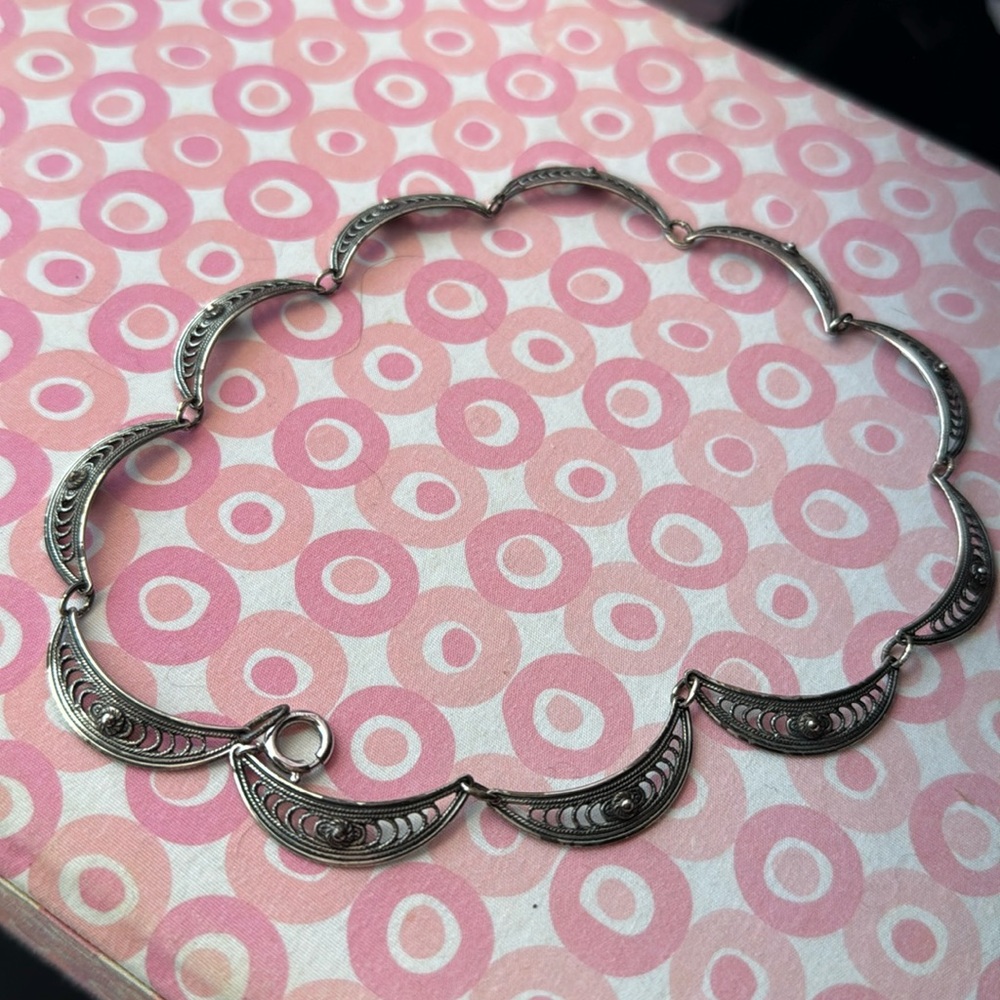 Vintage Danecraft Sterling Silver Choker Necklace
